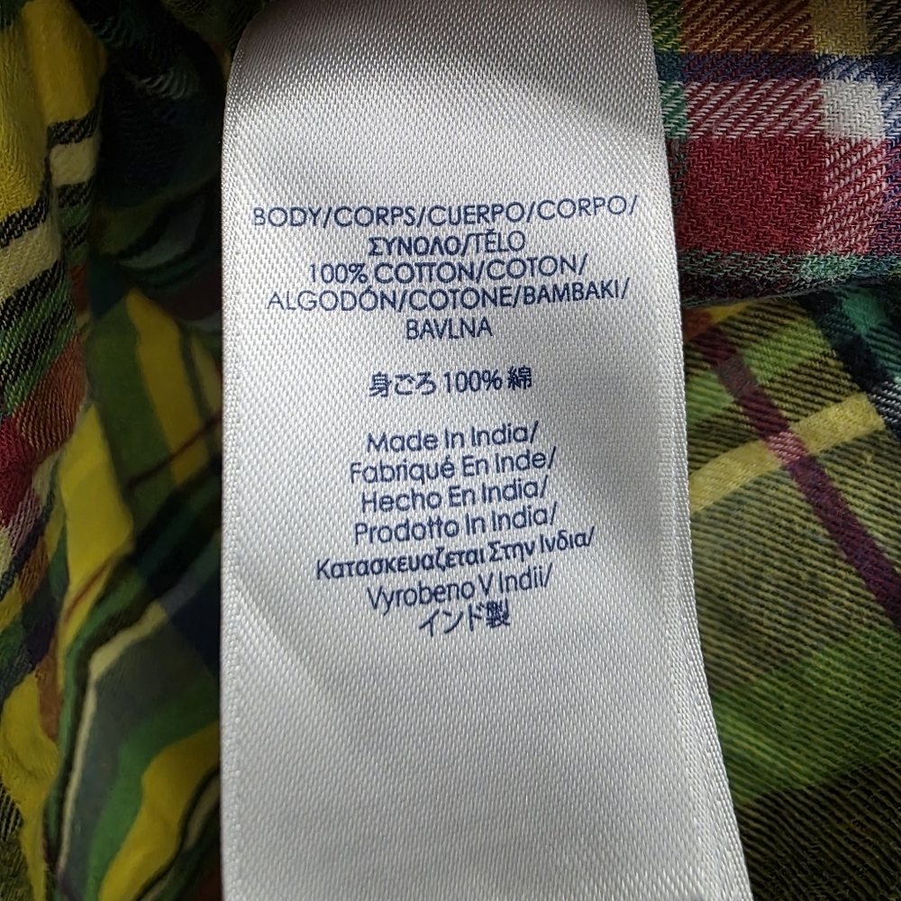 Chaps Men's Yellow and Blue Plaid Shirt - Picture 5 of 5
